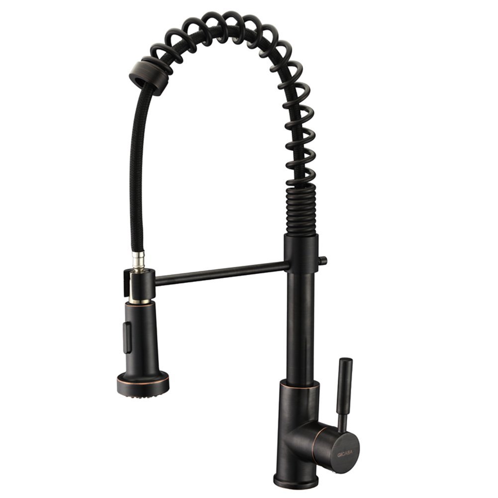 Caseros Oil Rubbed Bronze Kitchen Sink Faucet With Pull Down Sprayer 2 